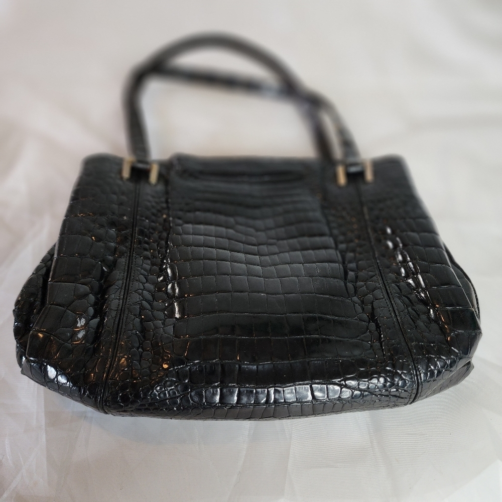 AUTHENTIC GUCCI SUPER RARE 1950s RESTORATION PIECE BLACK CROCODILE - Picture 4 of 16